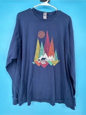 Breckenridge Navy Long-Sleeve Graphic long sleeve some fading